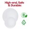 White with Silver Rim Organic Round Disposable Plastic Dinner Plates - 10.25" (120 Plates)